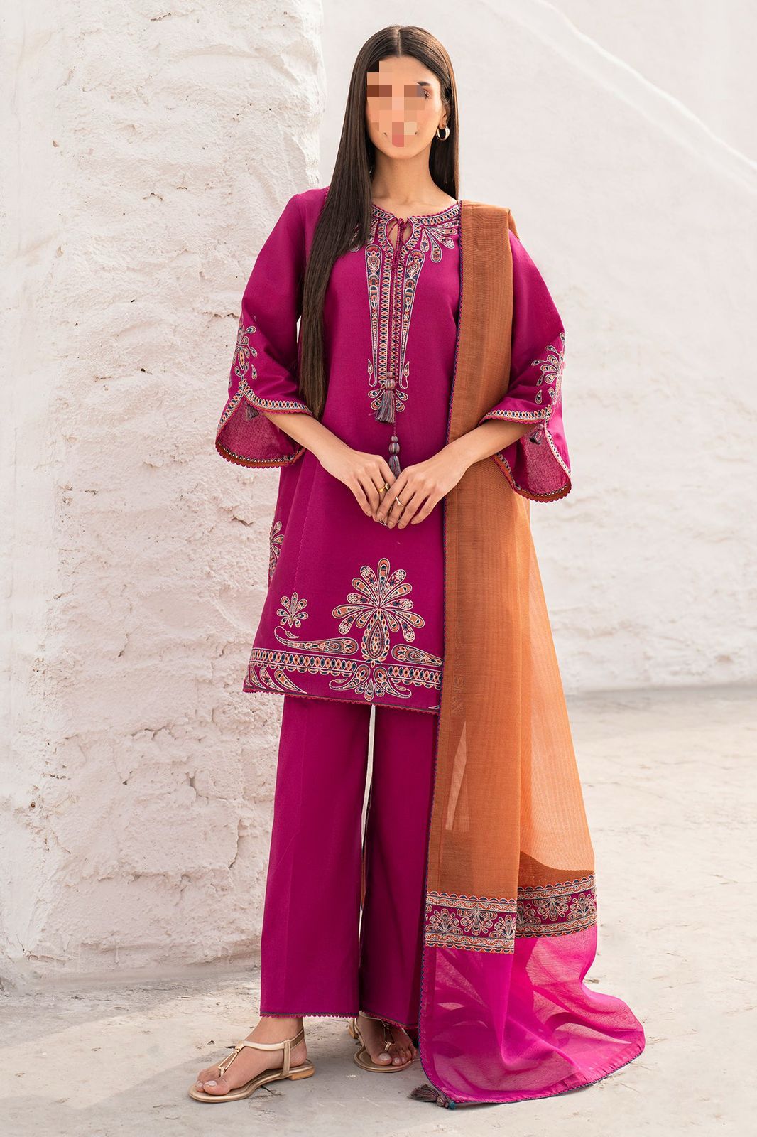 DHANAK EMBROIDERED 3PIECE D-019