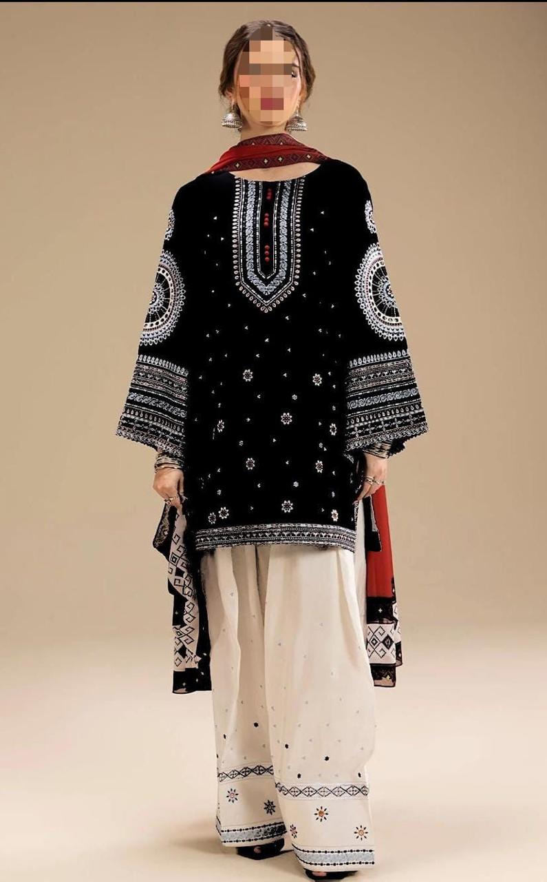 Dhanak Embroidered 3Piece D-001