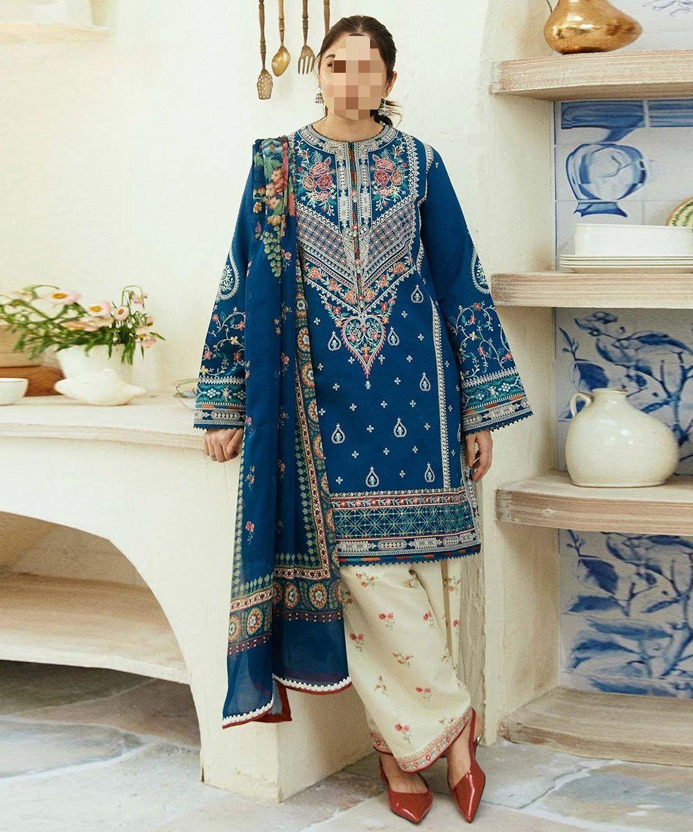 Dhanak Embroidered 3Piece D-005