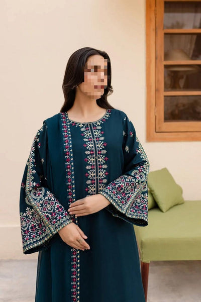 Dhanak Embroidered 3Piece D-006