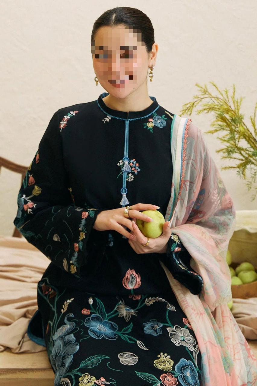 Dhanak Embroidered 3Piece D-007