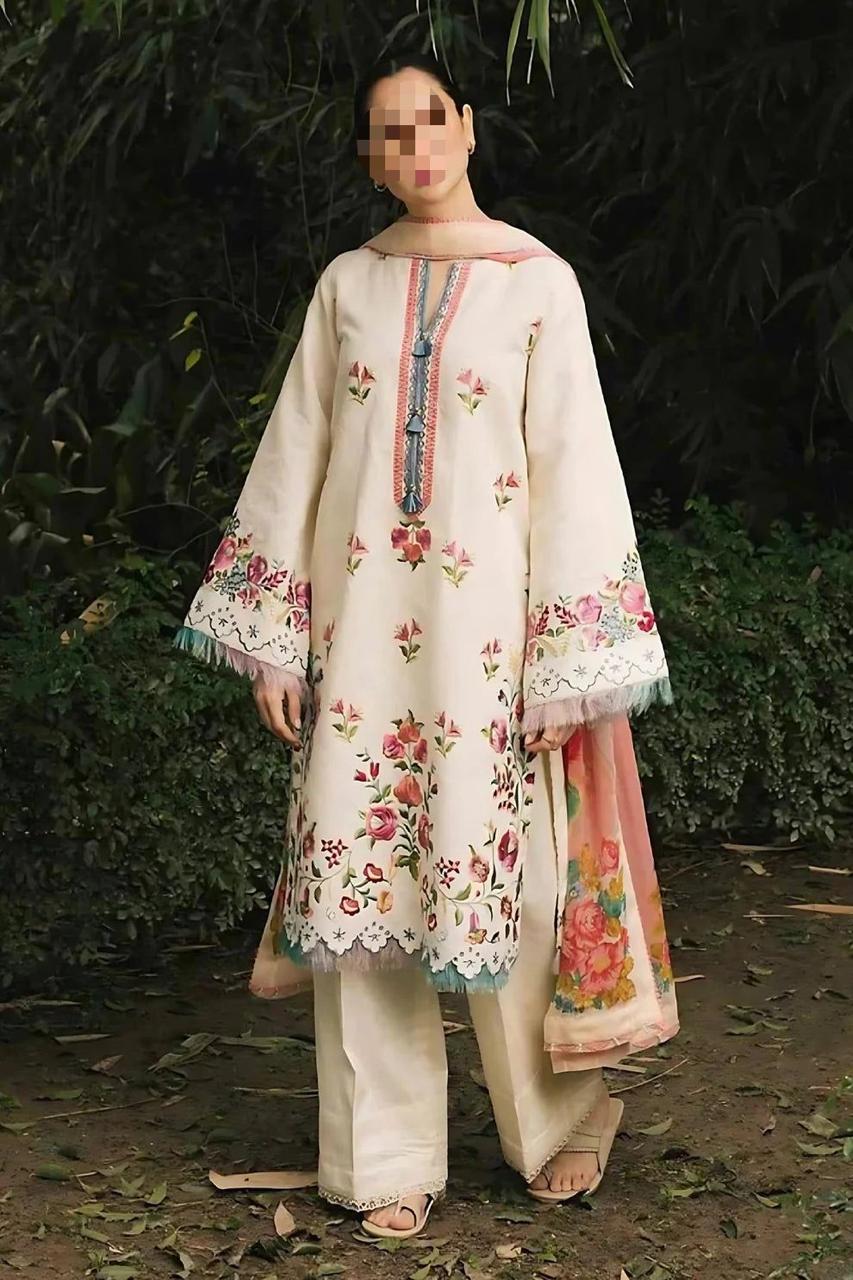 Dhanak Embroidered 3Piece D-008