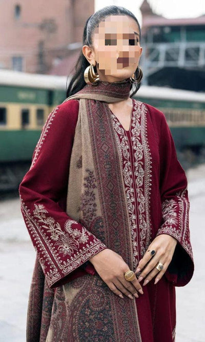 Dhanak Embroidered 3Piece D-011