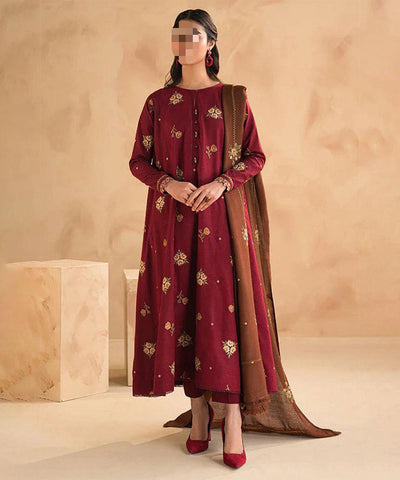 Dhanak Embroidered 3Piece D-013