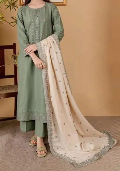 Dhanak Embroidered 3Piece D-015