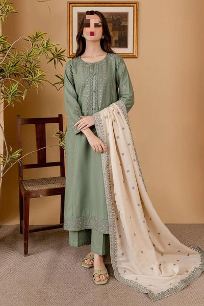 Dhanak Embroidered 3Piece D-015