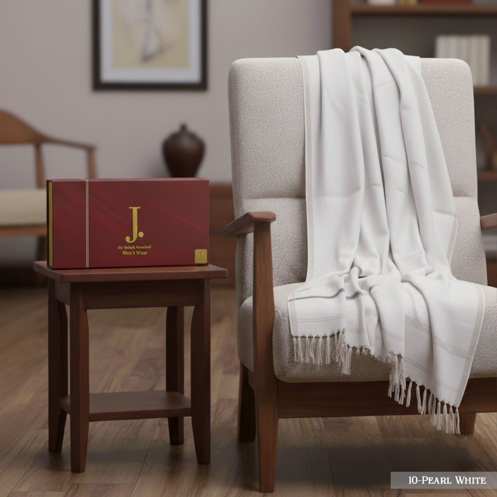 J. Premium Wool Shawl ( White )