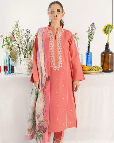 Dhanak Embroidered 3Piece D-002