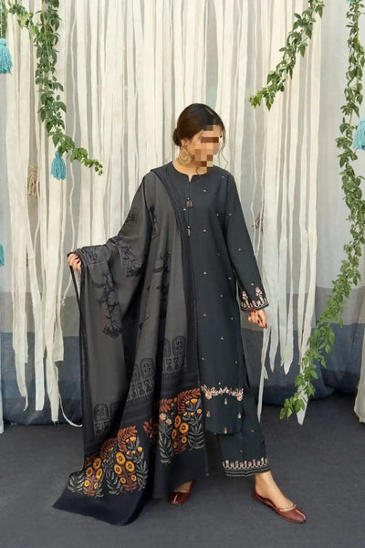 Dhanak Embroidered 3Piece D-004
