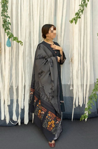 Dhanak Embroidered 3Piece D-004