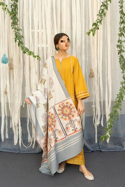 Dhanak Embroidered 3Piece D-006