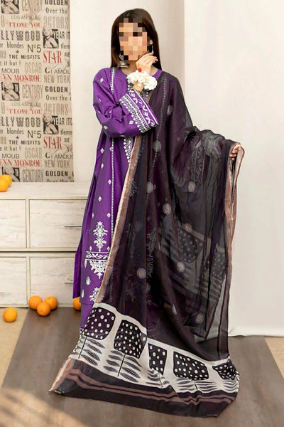 Dhanak Embroidered 3Piece D-008