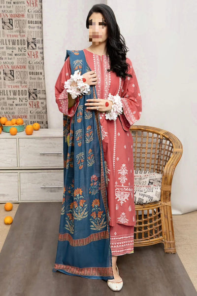 Dhanak Embroidered 3Piece D-009