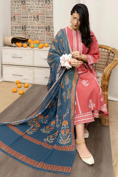 Dhanak Embroidered 3Piece D-009