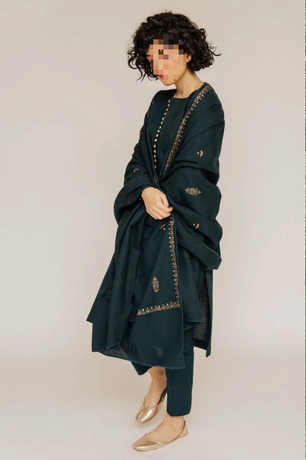 Dhanak Embroidered 3Piece D-016