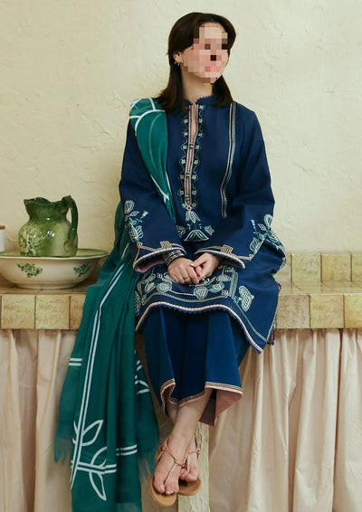 Dhanak Embroidered 3Piece D-025