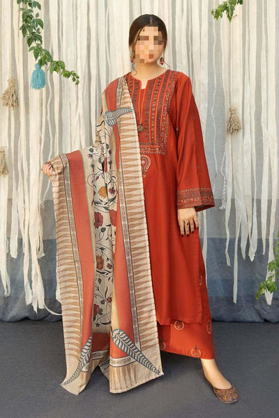 Dhanak Embroidered 3Piece D-026