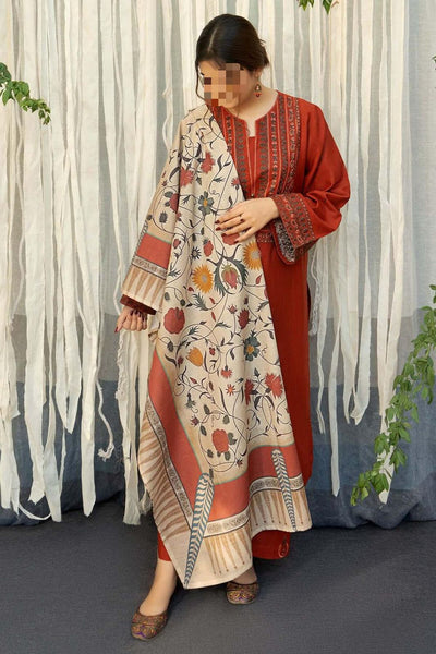 Dhanak Embroidered 3Piece D-026