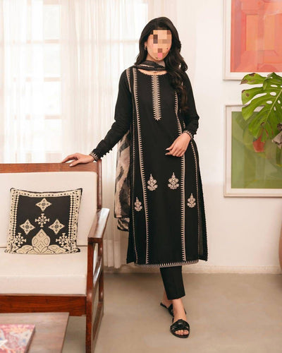 Dhanak Embroidered 3Piece D-031