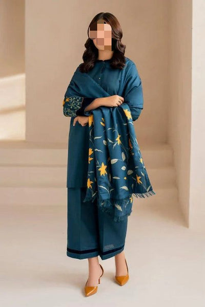 Dhanak Embroidered 3Piece D-035