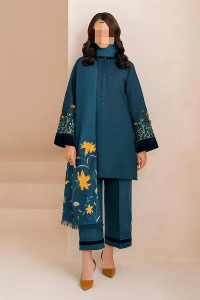 Dhanak Embroidered 3Piece D-035