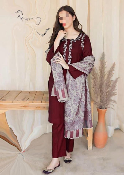 Dhanak Embroidered 3Piece D-037