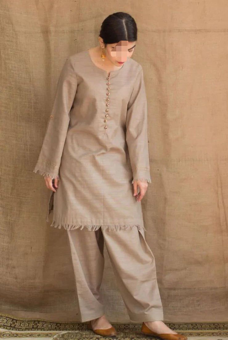 Dhanak Embroidered 3Piece D-043