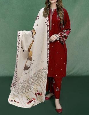 Dhanak Embroidered 3Piece D-047