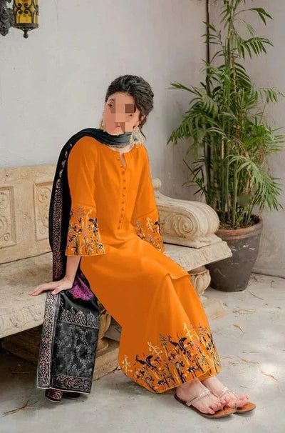 Dhanak Embroidered 3Piece D-049