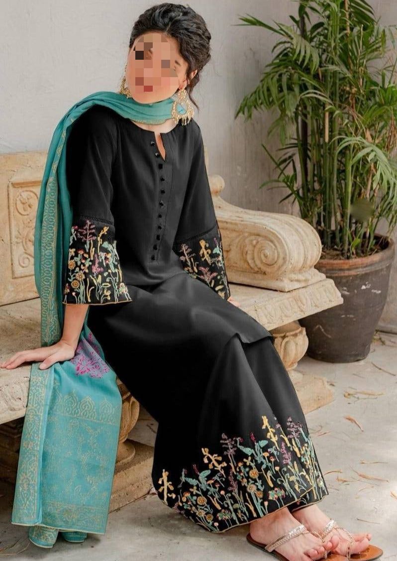 Dhanak Embroidered 3Piece D-051